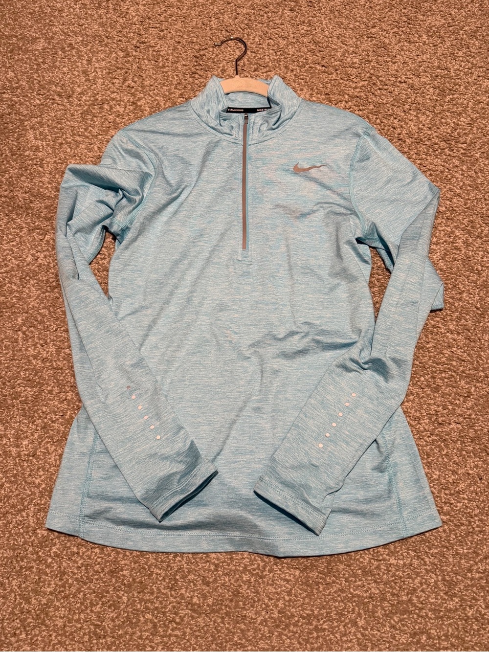 Nike Running Light Blue 1/4 Zip Performance Top